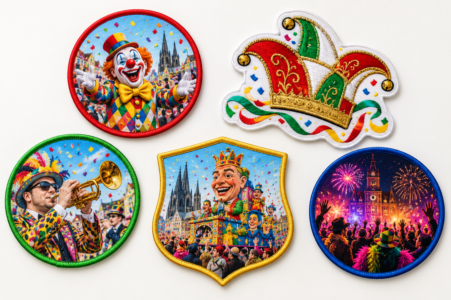 Full-colour bedrukte textielbadges met fotografische details