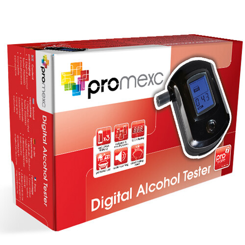 Digital alcohol tester in custom packaging